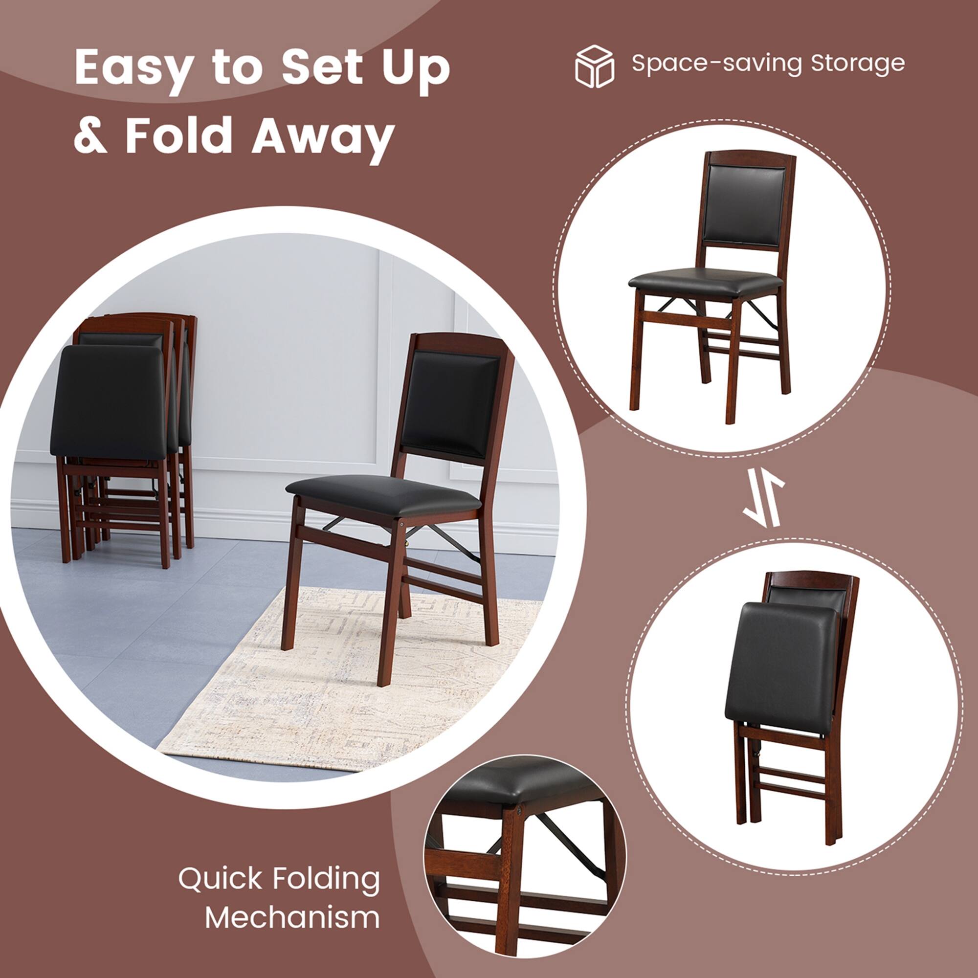 Easy to Set Up & Fold Away, Space-saving Storage, Quick Folding Mechanism