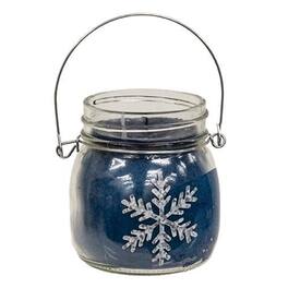 BreeBe - Snowflake 6oz Jar Candle Twisted Peppermint - Blue