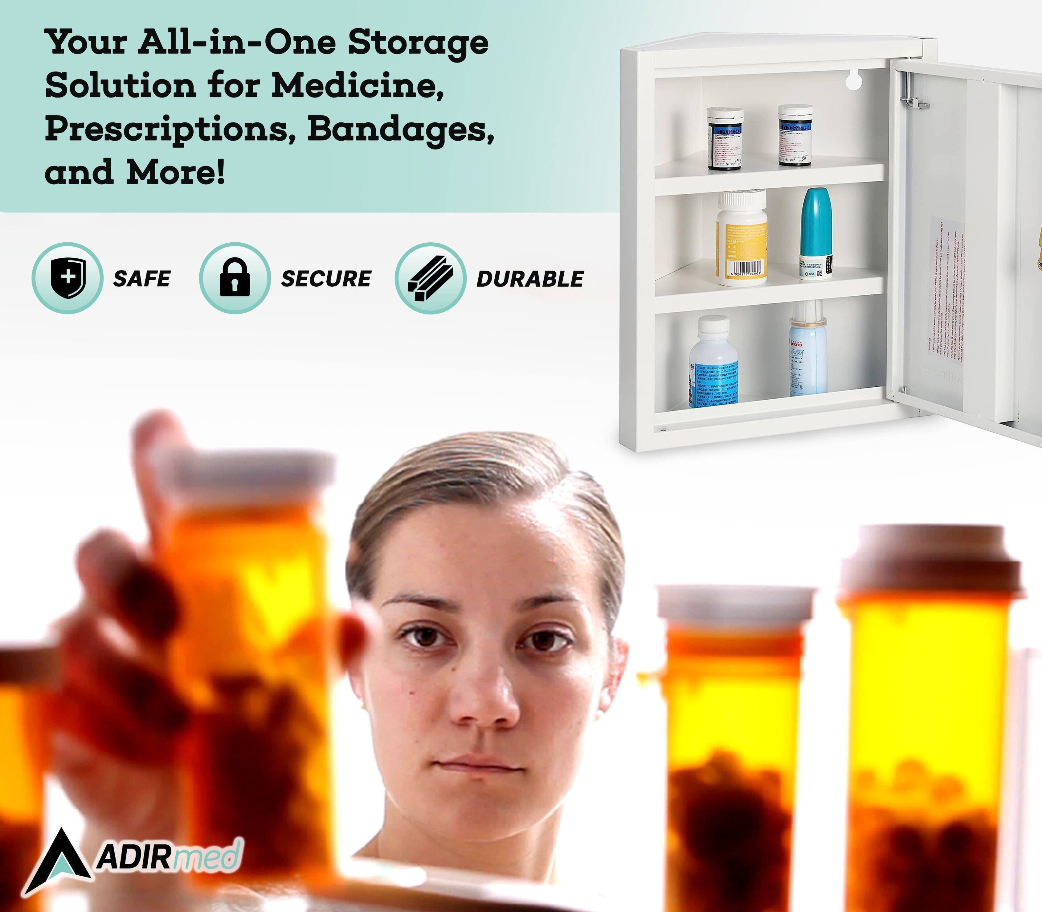 Your All-in-One Storage Solution for Medicine, Prescriptions, Bandages, and More! + SAFE SECURE DURABLE + ADIRmed