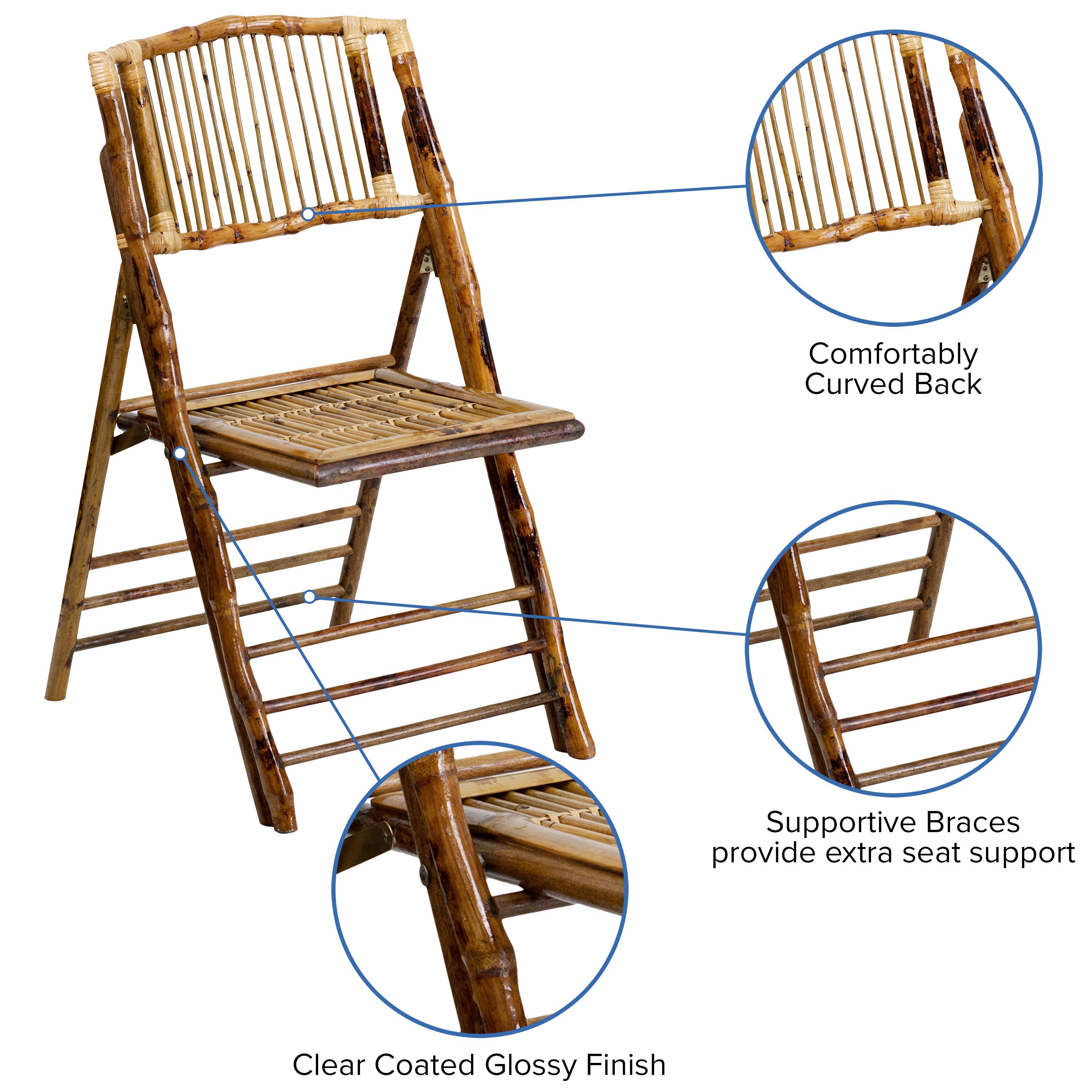 Comfortably Curved Back  
Supportive Braces provide extra seat support  
Clear Coated Glossy Finish