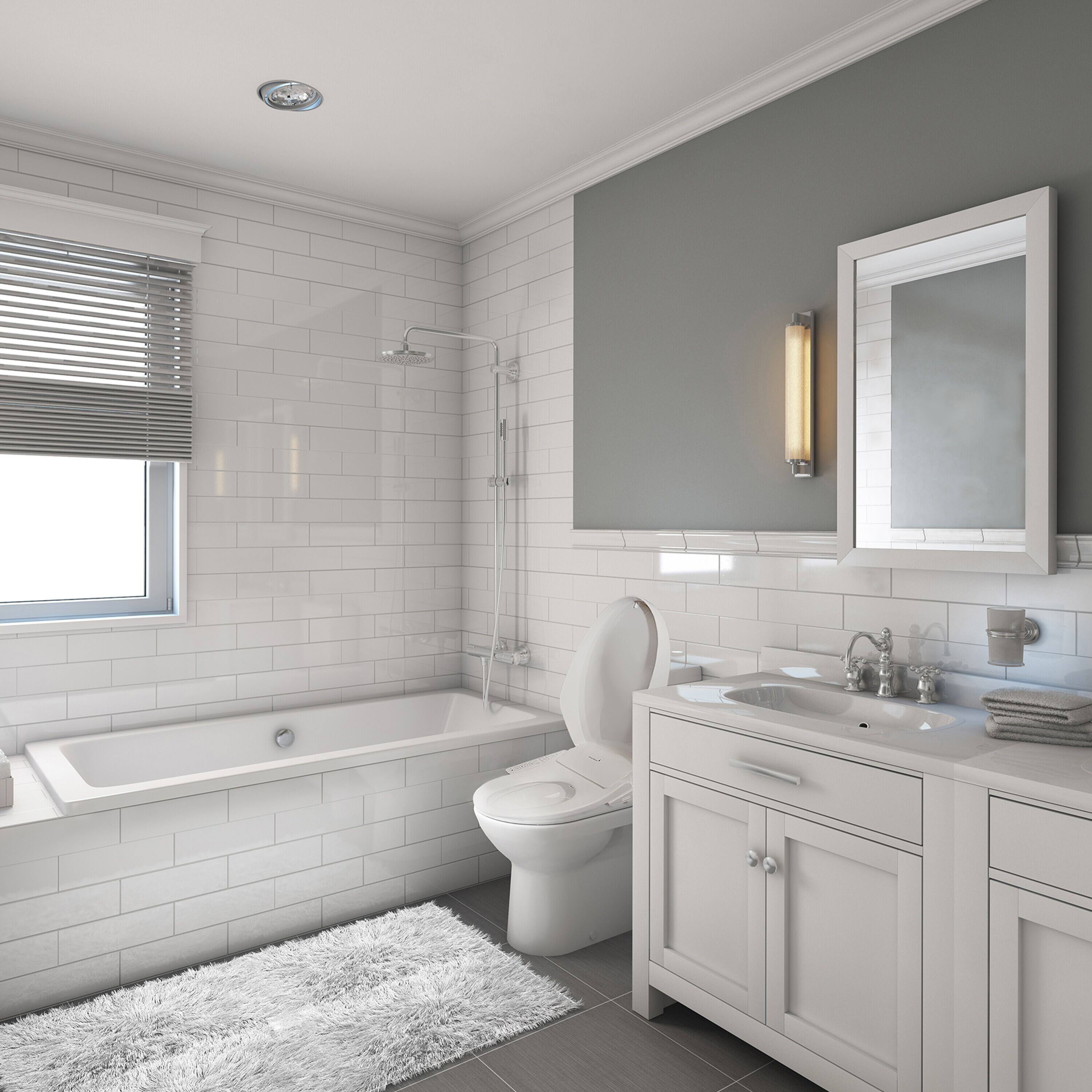 Angle. SmartBidet - SB-2600 Electric Smart Bidet™ Toilet Seat with Unlimited Warm Water, Heated Seat, Dryer & Touch Panel – Elongated - White.