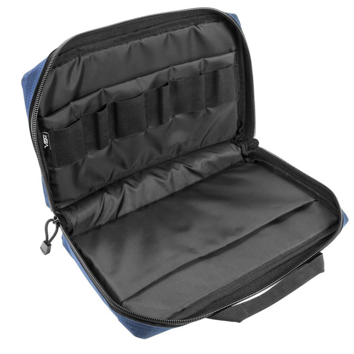 Alt View 2. NcSTAR - NcSTAR Vism Discreet Pistol Case with Two Separate Padded Compartments, Blue with Black Trim - Blue/Black.