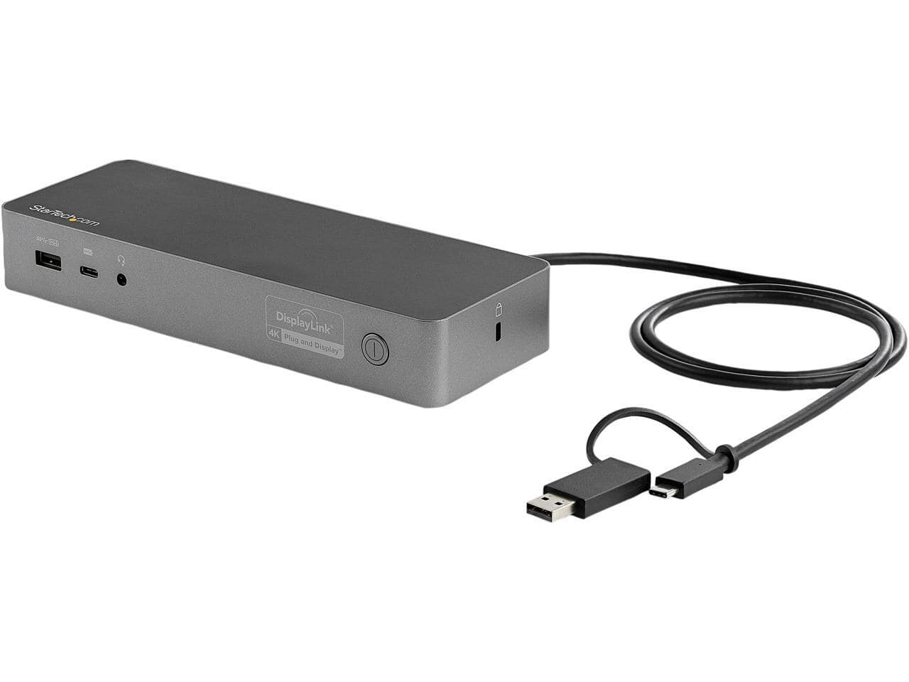 StarTech.com - Black & Space Gray DK30C2DPEP Dual 4K Universal Laptop Docking Station - USB-C / USB 3.0 - 100W PD