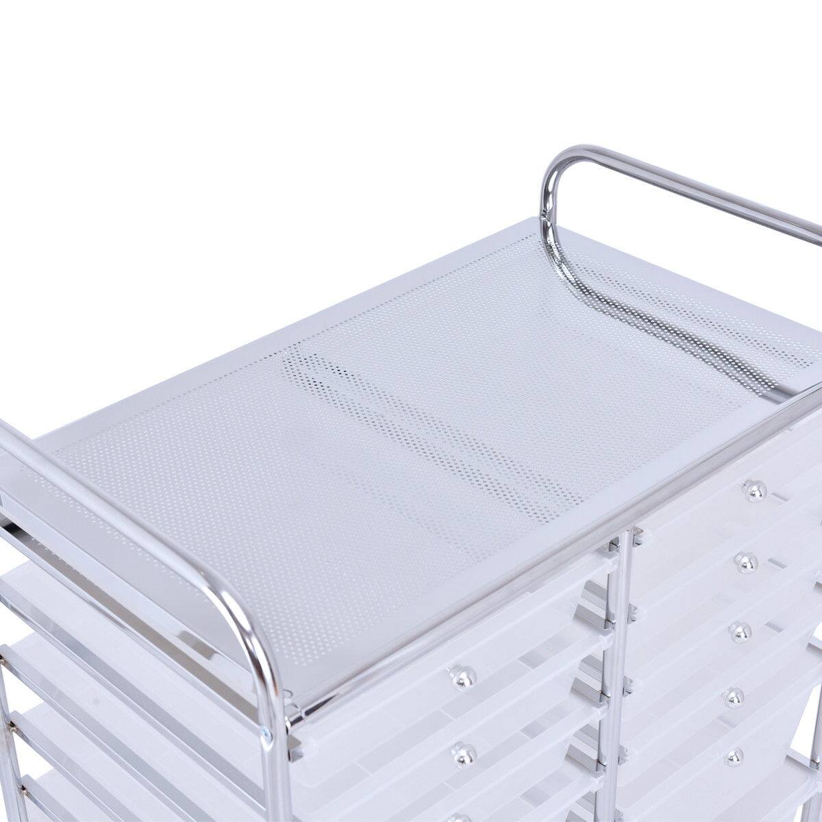 Alt View 8. Sugift - 12 Storage Drawer Organizer Bins Rolling Cart - White.