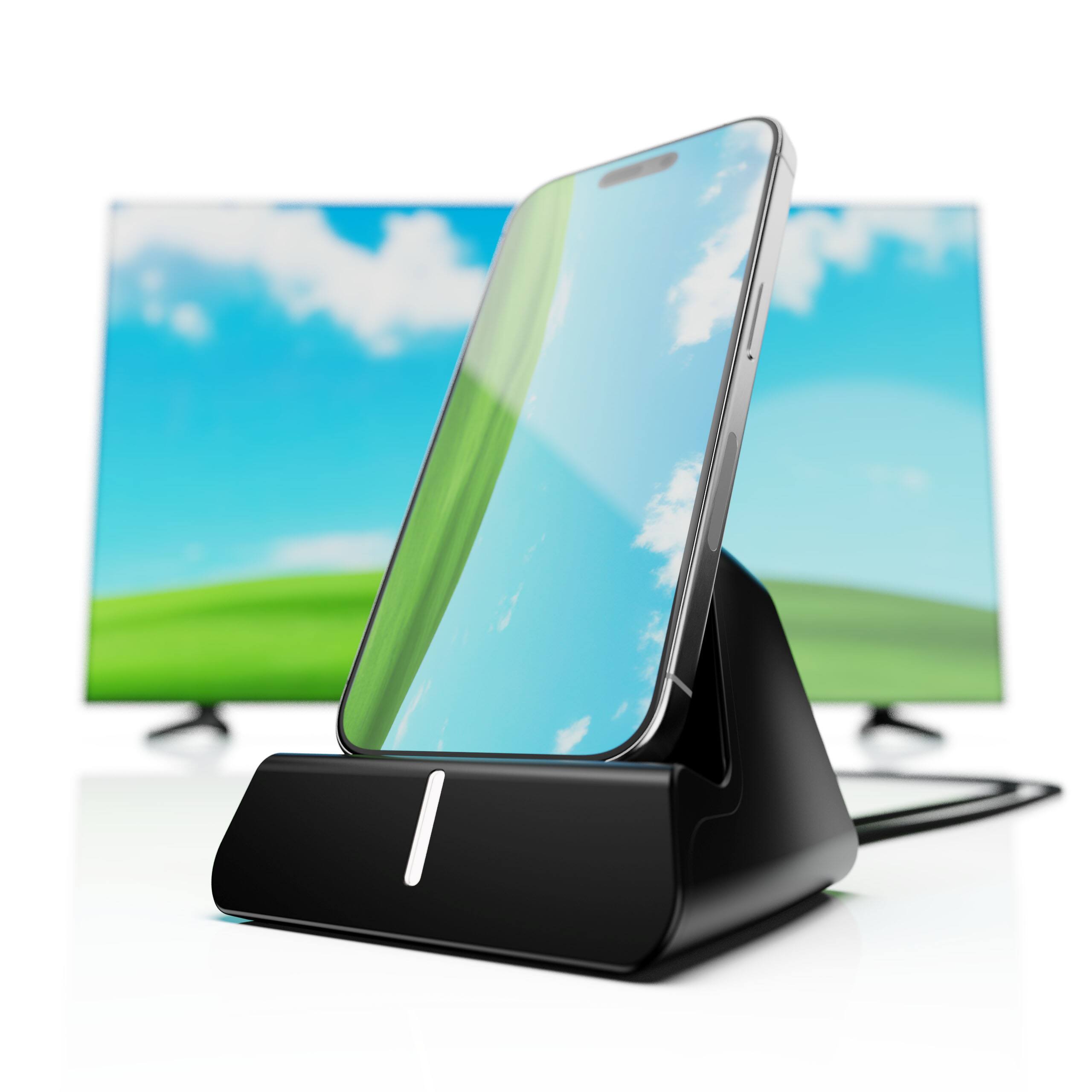 Alt View 4. OhSnap - MCON Dock Holder with 4k @60Hz HDMI Video Display for Univeral Phones with USB-C Port - Black.