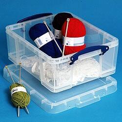 Alt View 5. Really Useful Box - Really Useful Box 18L Storage Container w/Snap Lid & Clip Lock Handle, (2 Pack) - Clear.