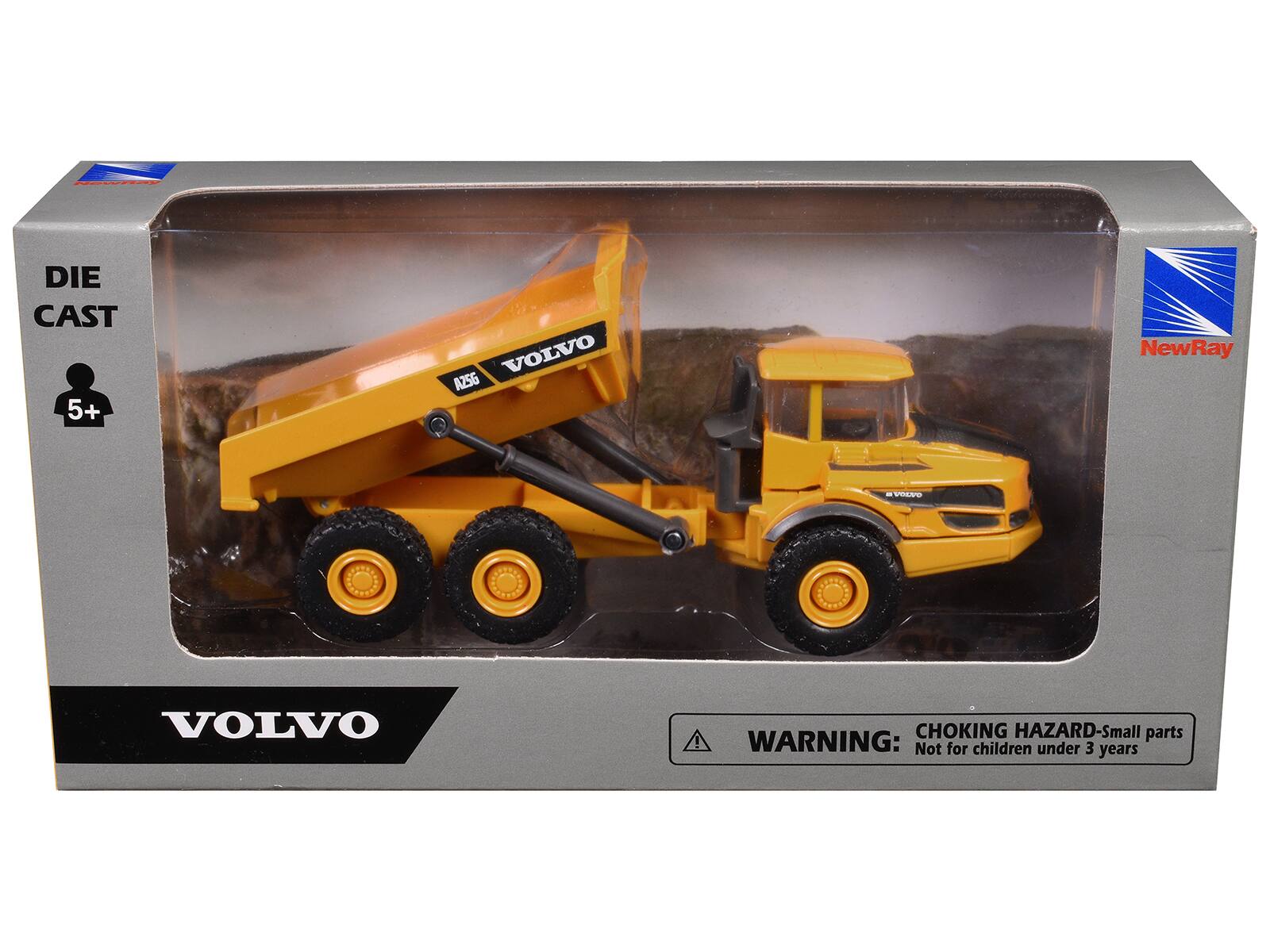 - DIE CAST 5+ VOLVO A25G NewRay
- VOLVO
- WARNING: CHOKING HAZARD-Small parts Not for children under 3 years
