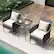 Alt View 3. Costway - 3 PCS Patio Furniture Set with Cushioned Patio Chairs & Tempered Glass Coffee Table - Off White + Mix Grey.