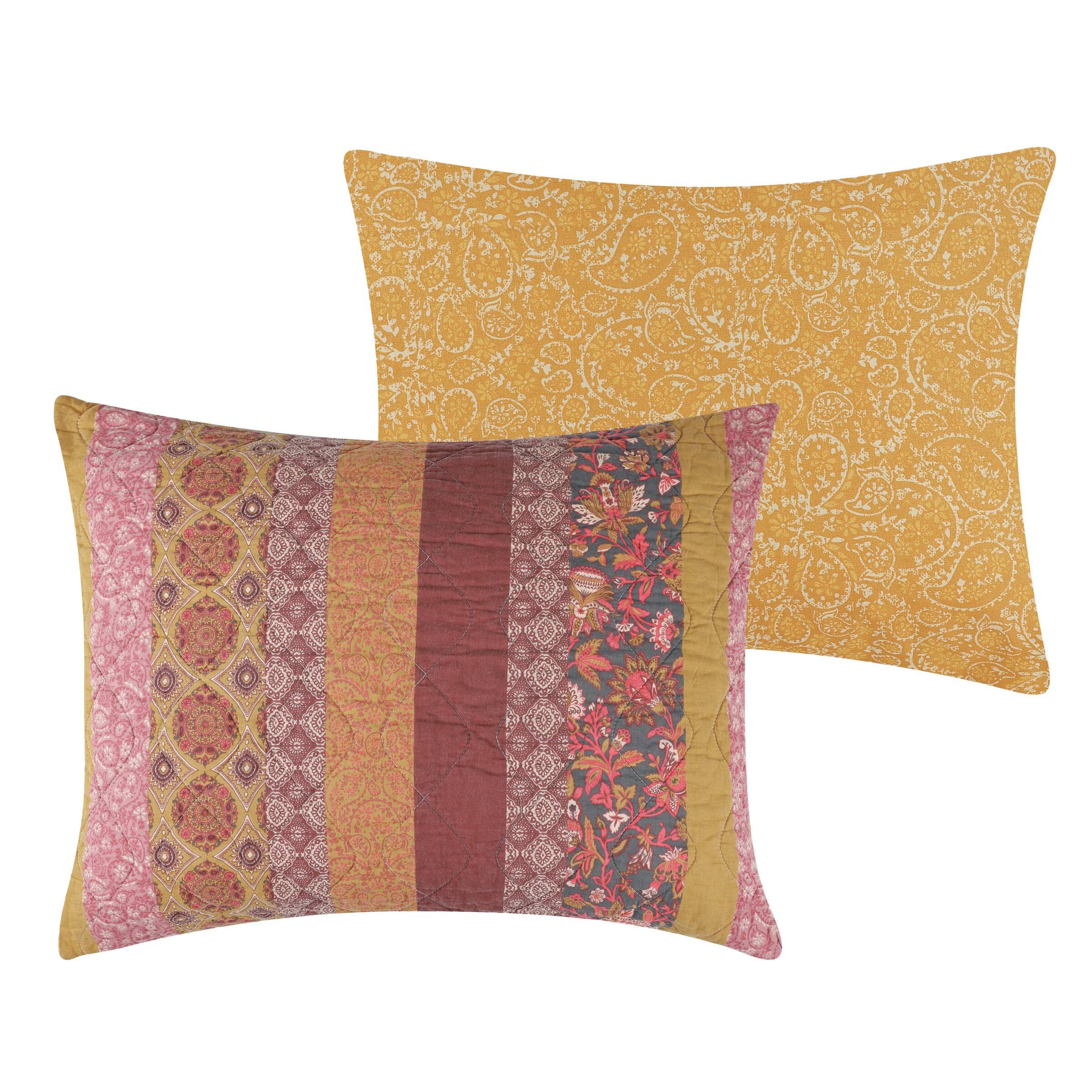Left. BreeBe - Marigold Sham Standard - Sunset.