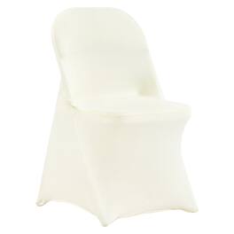 VEVOR - Stretch Spandex Folding Chair Covers, Universal Fitted Chair Cover, Removable Washable Protective Slipcovers, for Dining - Ivory White