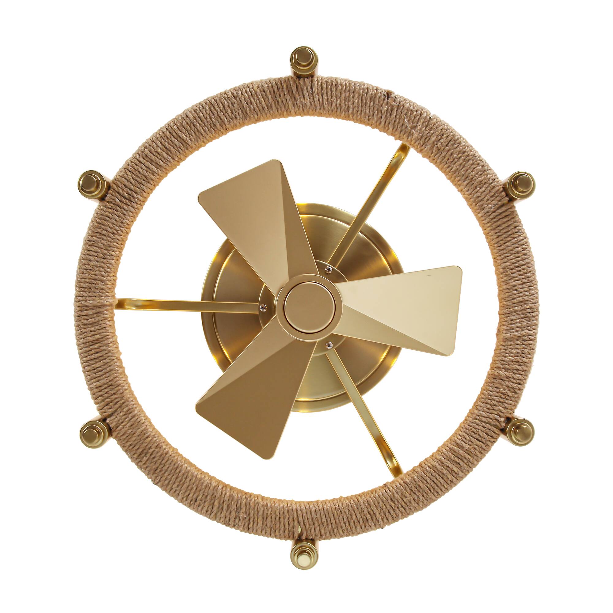 Alt View 7. Parrot Uncle - 20" Gold Flush Mount Cage Ceiling Fan with Light and Remote Control - Gold.