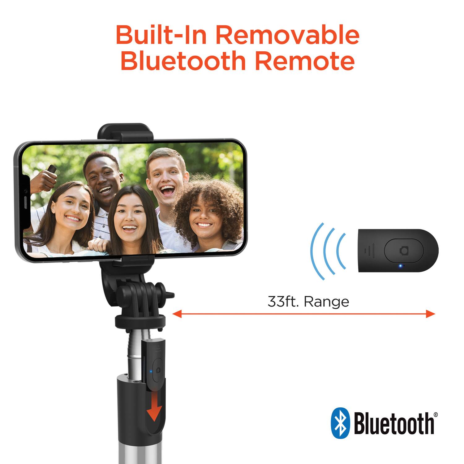 Built-In Removable Bluetooth Remote  
33ft. Range  
Bluetooth