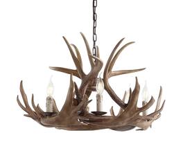 Jonathan Y - Nelle 28.5" Adjustable Resin Antler 6-Light Chandelier - Brown