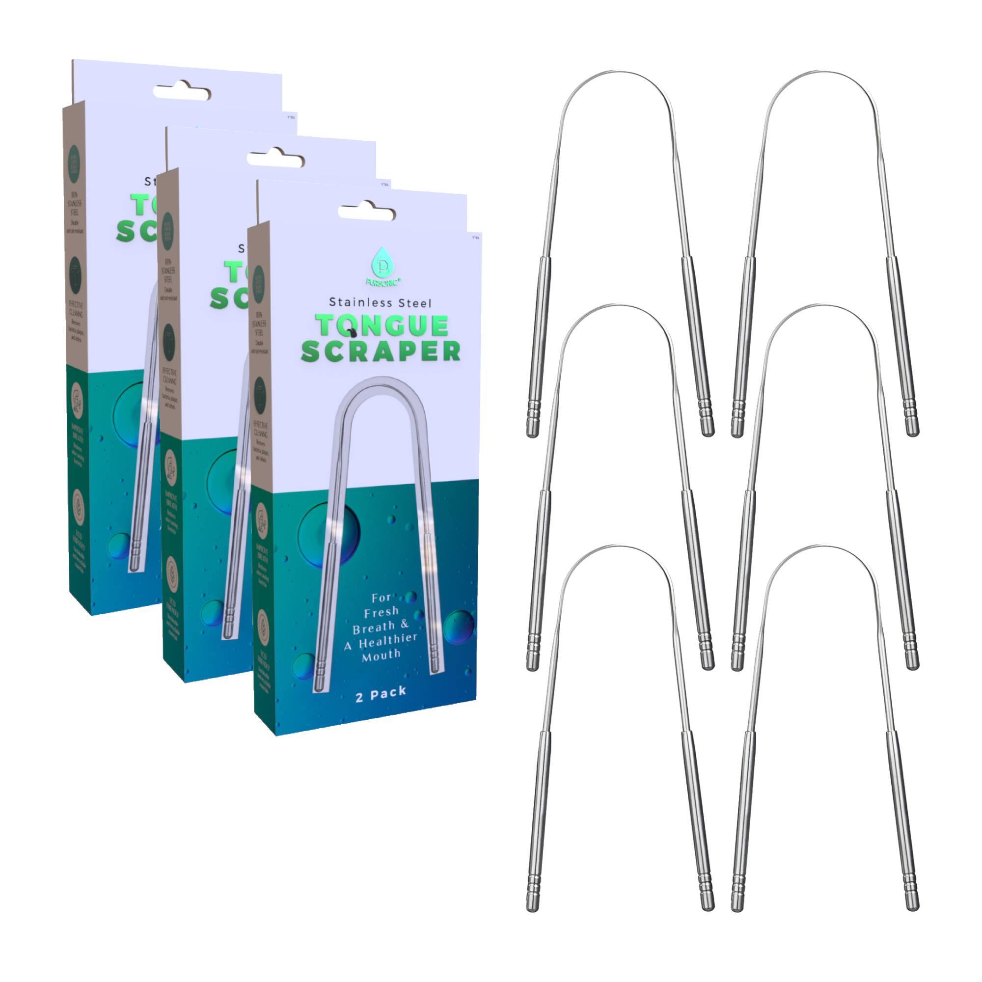 Stainless Steel  
TONGUE SCRAPER  
For Fresh Breath & A Healthier Mouth  
2 Pack