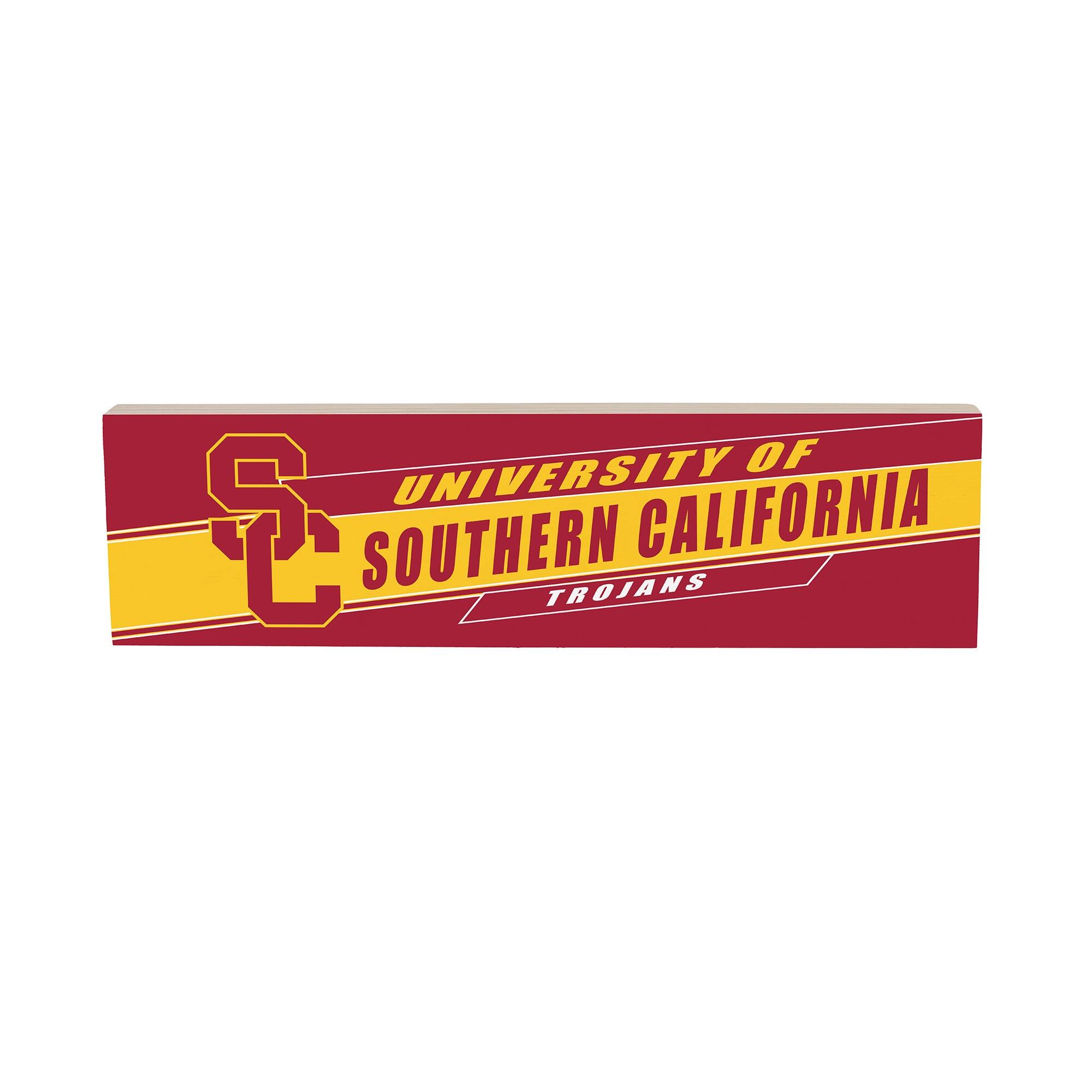 USC Trojans 5" x 18" Shadow Logo Wood Mantle Sign