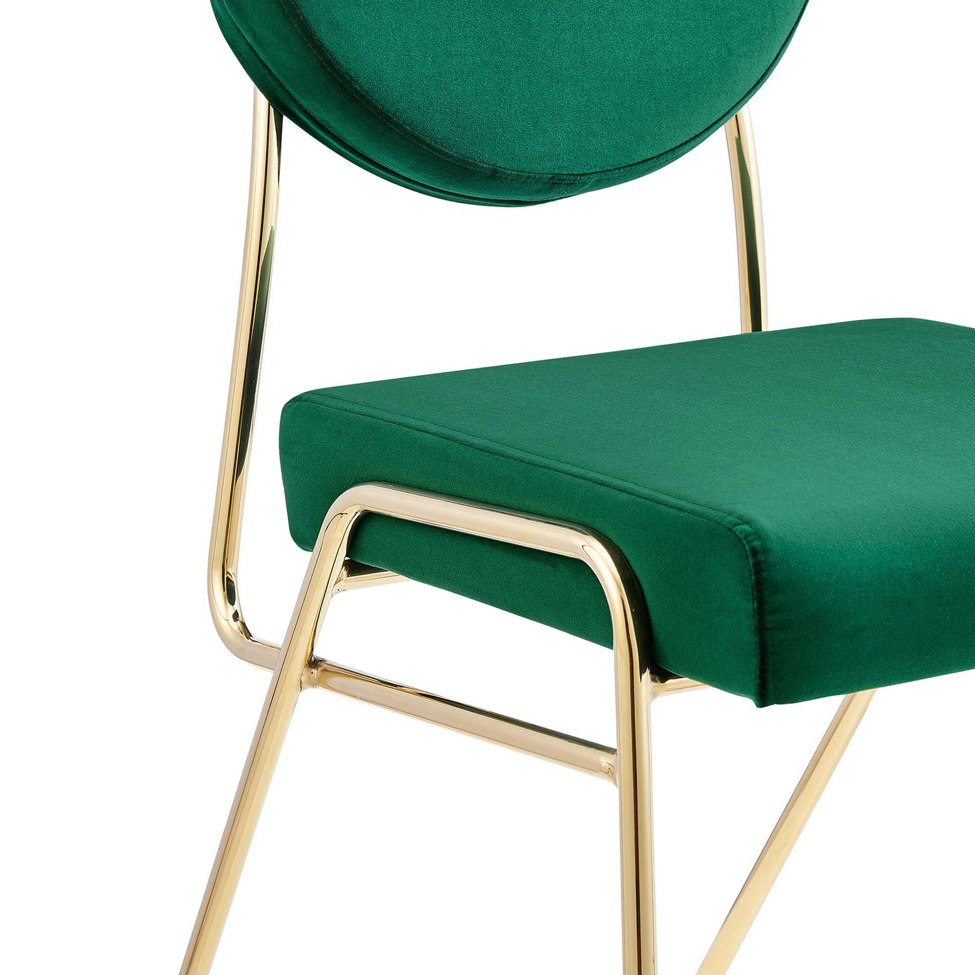 Alt View 6. Modway - Craft Performance Velvet Dining Side Chair by Modway - Gold Green.