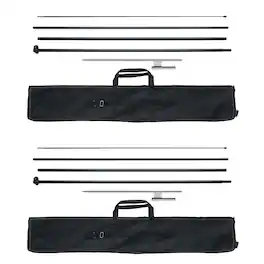 VEVOR - Feather Flag Pole Kit, 2 Packs Swooper Flag Pole 16.3 ft, Sign Flag Poles for Business Advertising Flags Outdoor - Black, gray and silver