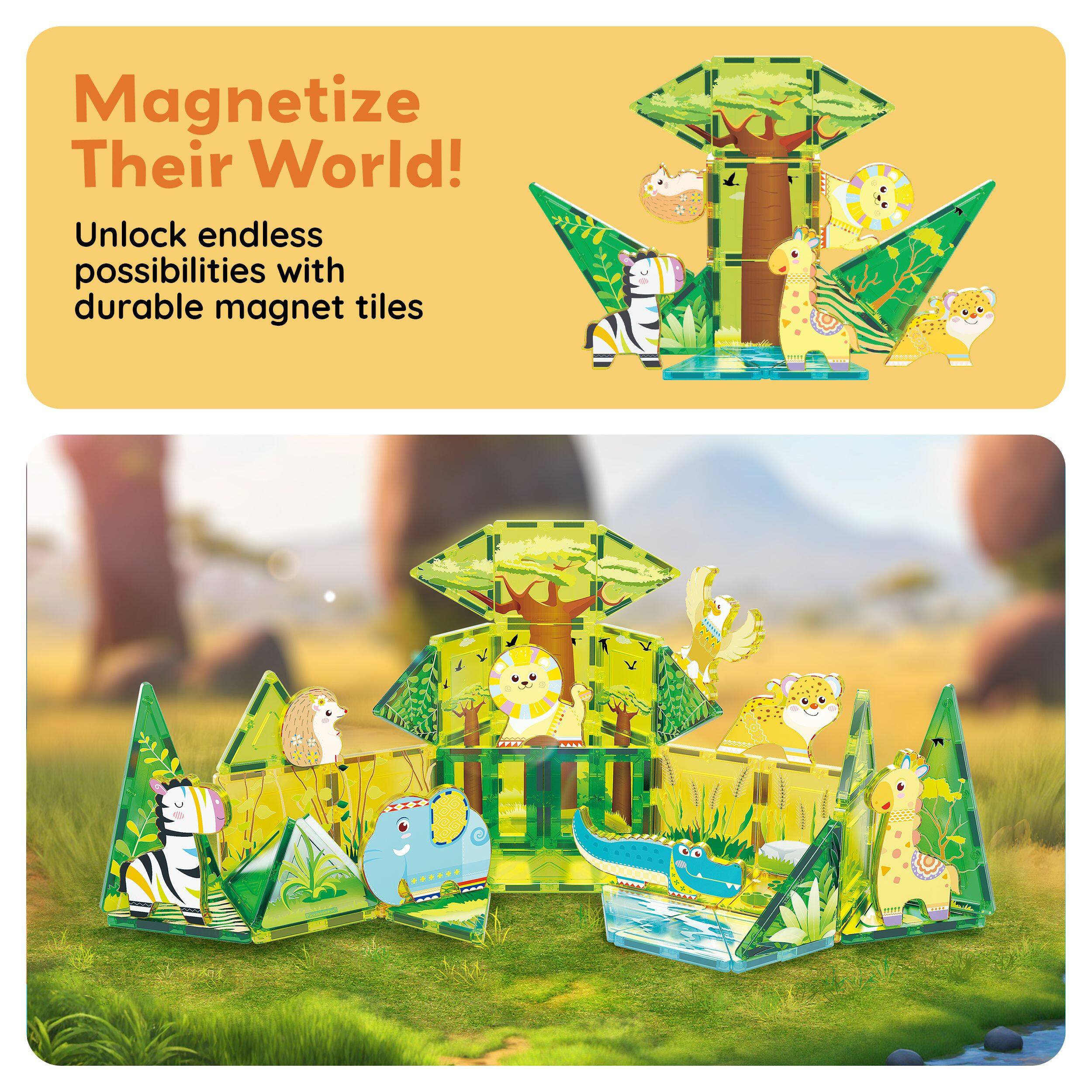 Magnetize Their World!  
Unlock endless possibilities with durable magnet tiles