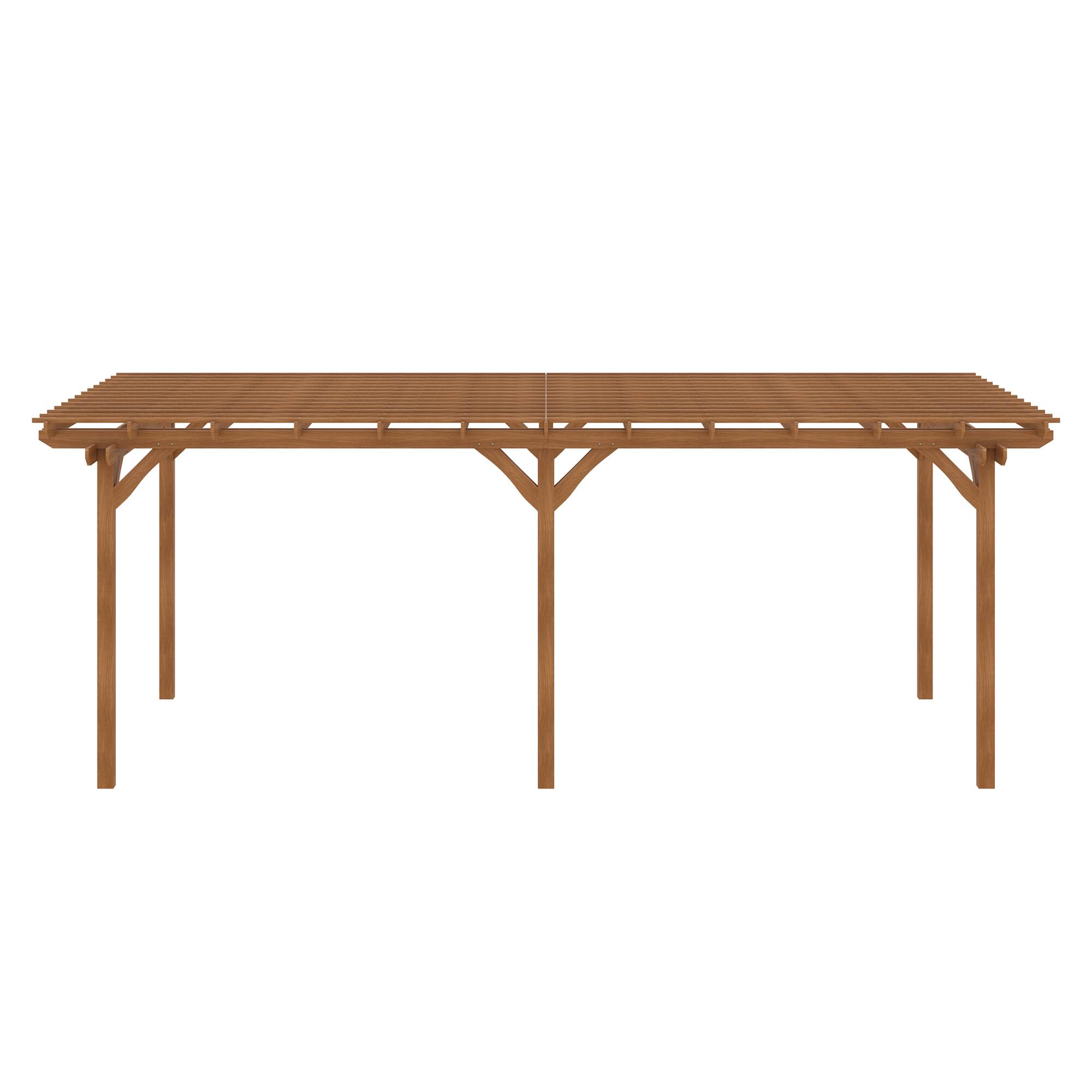 Alt View 5. Outsunny - 12' x 20' Outdoor Pergola, Wood Gazebo Grape Trellis with Stable Structure for Climbing Plant Support, Garden - Brown.