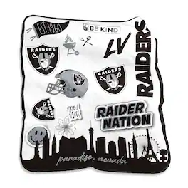 Logo Brands - Las Vegas Raiders 50'' x 60'' Native Raschel Plush Throw Blanket - Multicolor