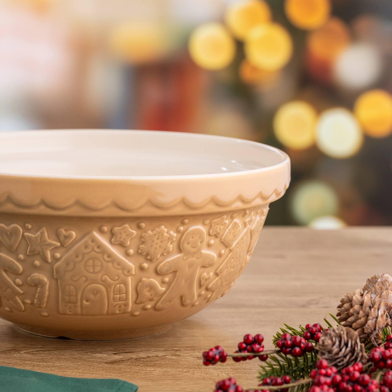Alt View 1. Mason Cash - Gingerbread Lane Mixing Bowl Size 24, 2.15-Quart, Cane - Cane.