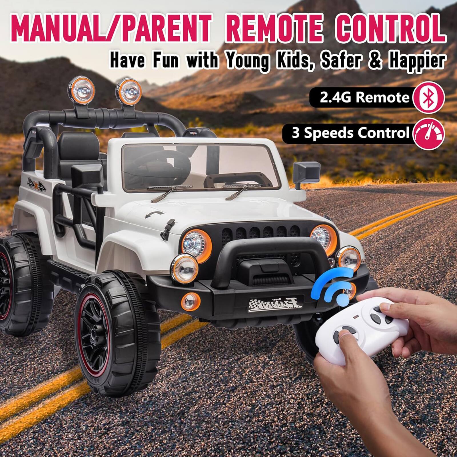 MANUAL/PARENT REMOTE CONTROL  
Have Fun with Young Kids, Safer & Happier  
2.4G Remote  
3 Speeds Control