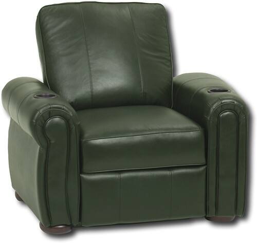 Angle Standard. Berkline - Leather Home Theater Recliner with Straight Left Arm & Curved Right Arm.