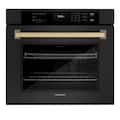 ZLINE - 30 in. Autograph Wall Oven w/ Air Fry w/ Bronze Handle - Black Stainless Steel