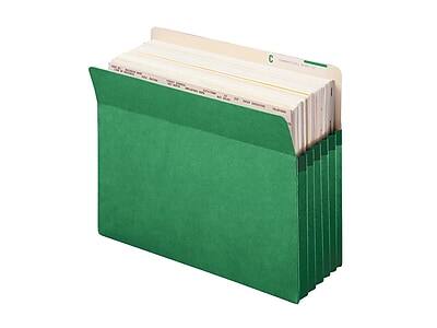 Alt View 2. Smead -  Paper Stock File Pocket, 5.25" Expansion, Letter Size, Green  - Green.