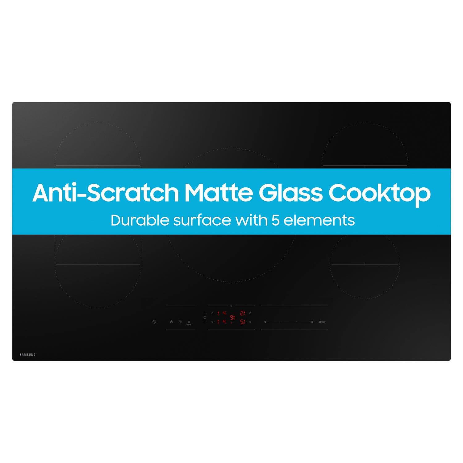 Anti-Scratch Matte Glass Cooktop Durable surface with 5 elements: 91 - SARSUNS