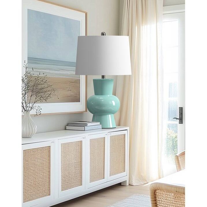 Alt View 2. partphoner - Large Green Ceramic Table Lamp - Blue.