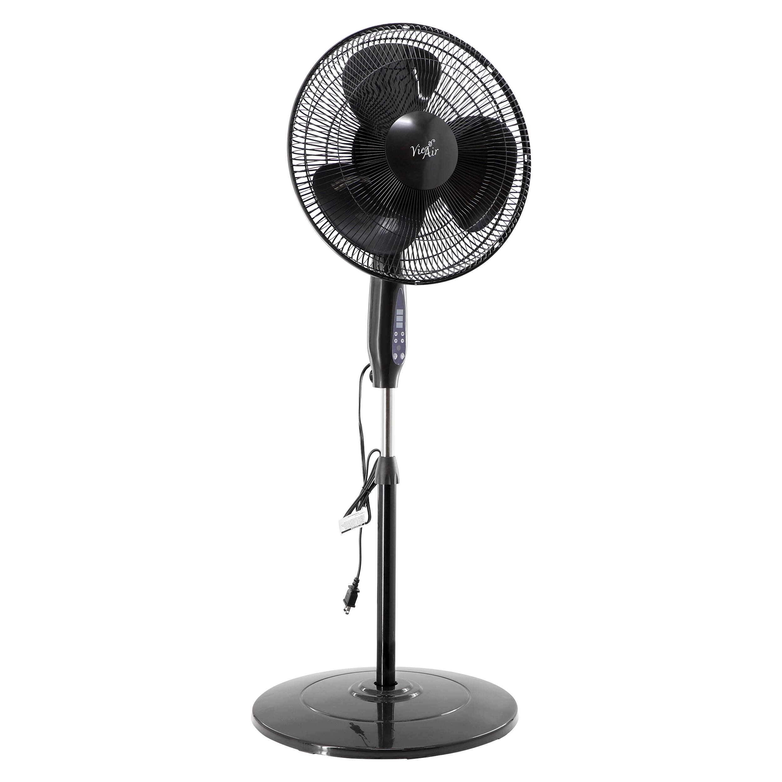 Alt View 7. VieAir - Vie Air 16 Inch 3 Speed Oscillating Stand Fan with Remote Control in Black - Black.