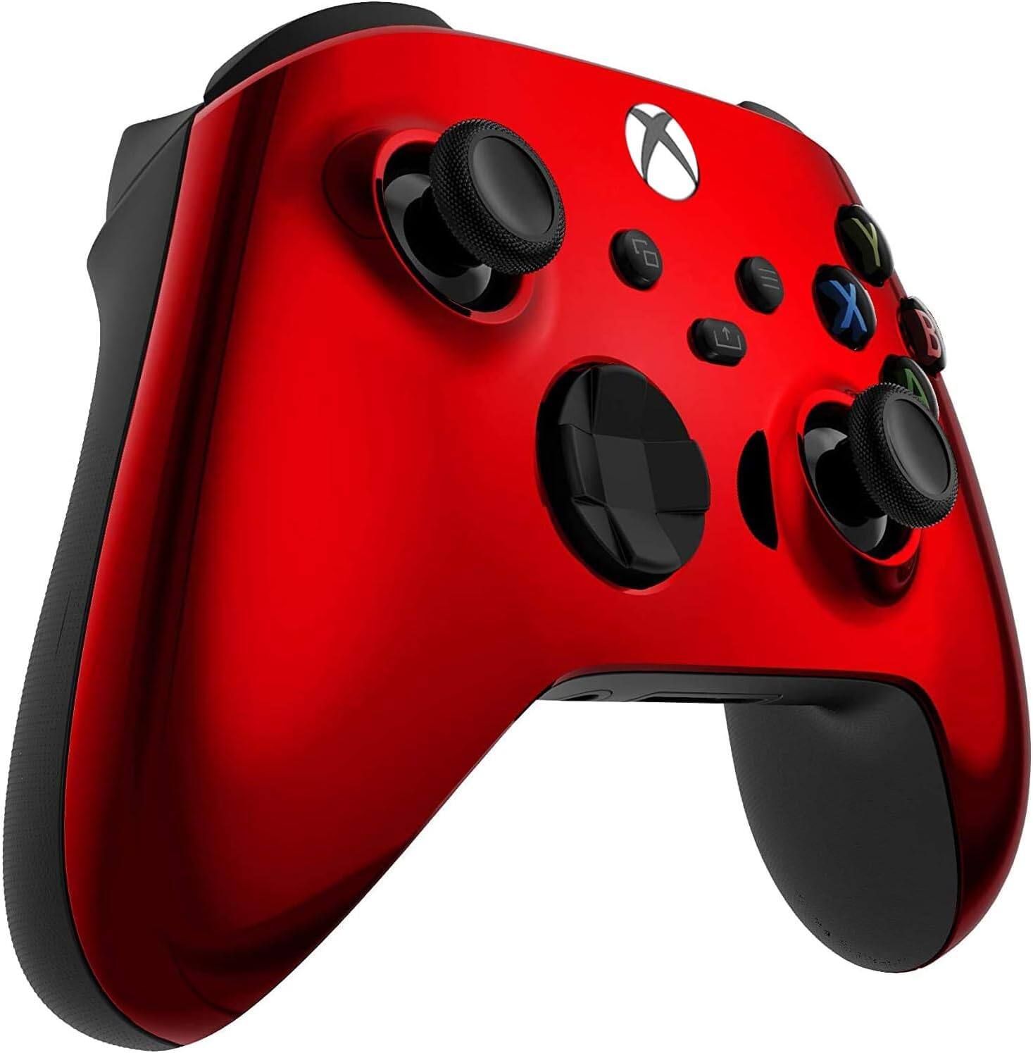 Left. Custom Controllerzz - Custom Wireless Controller for Xbox Series X|S, Xbox One, & PC - Red Chrome.