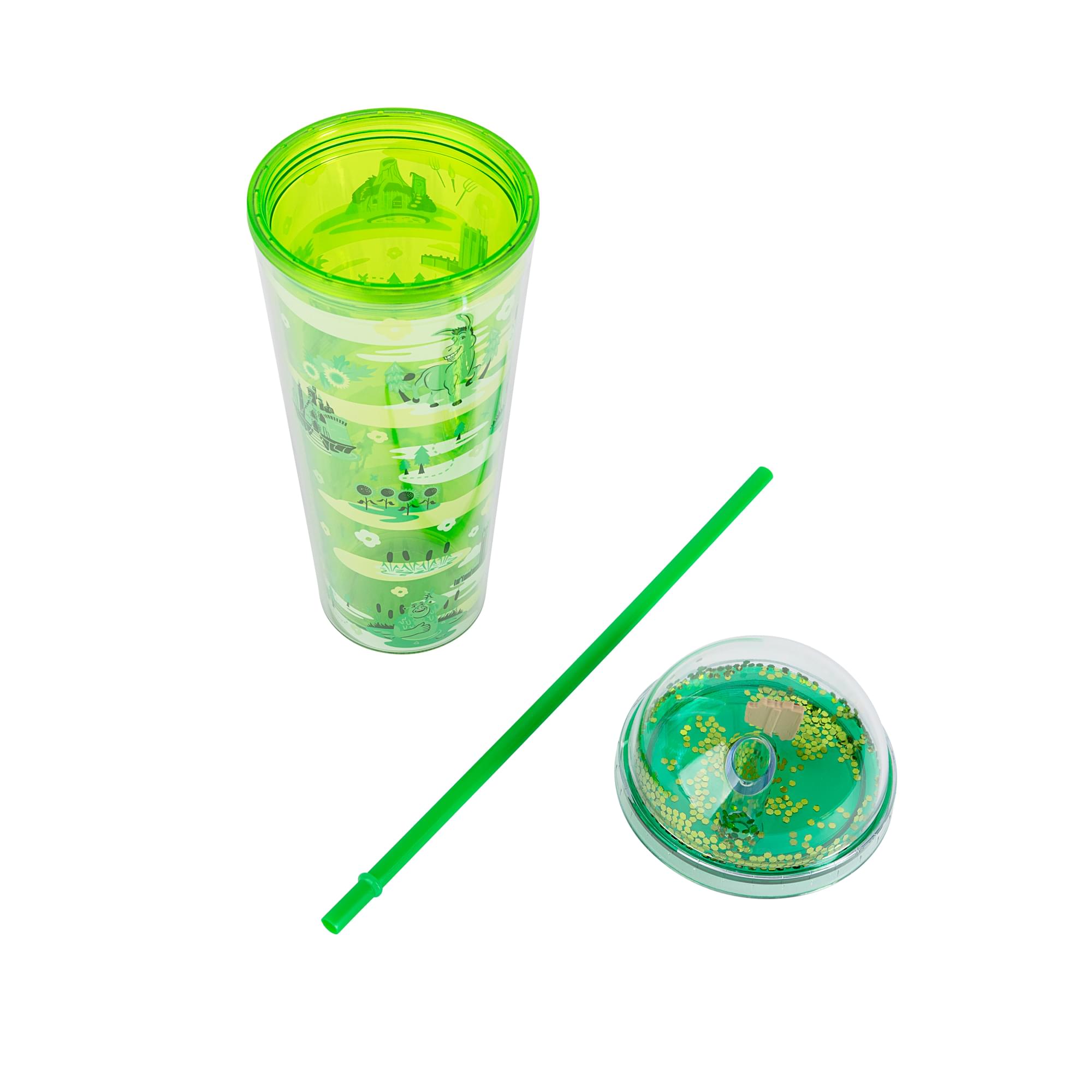 Alt View 10. Silver Buffalo - Shrek Swamp Landmark Characters 24-Ounce Carnival Cup With Lid and Straw - Green.