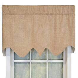RLF Home - Essential Solid Color Fabric Printed R-Crosby Regal Window Treatment Valance 3" Rod Pocket 50" x 17" - Wheat