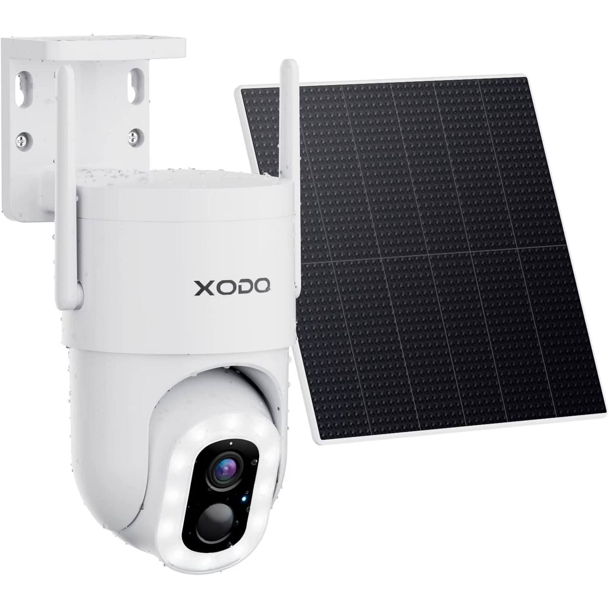 Alt View 1. XODO - E15 Solar Outdoor Wi-Fi Security Camera – 2K Pan-Tilt, Night Vision, 2-Way Audio & Motion Detection.