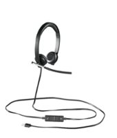 Logitech - H650e Stereo Wired On-ear Headset - Black - Front_Zoom