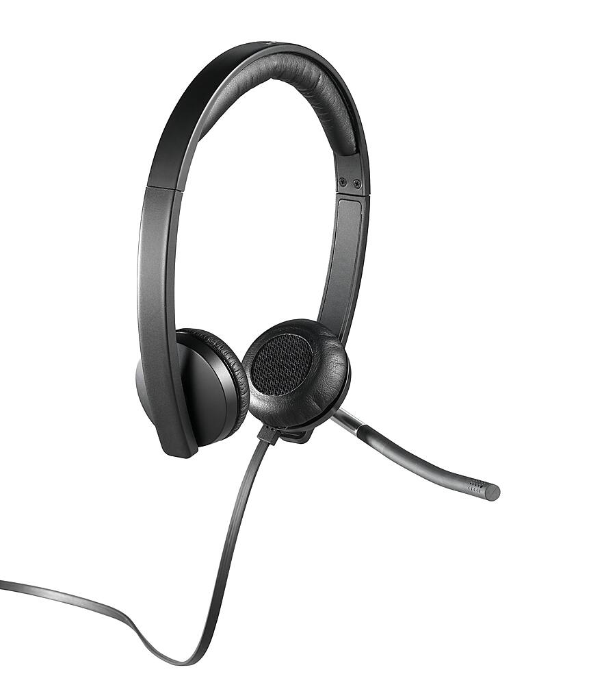 Alt View 12. Logitech - H650e Stereo Wired On-ear Headset - Black.