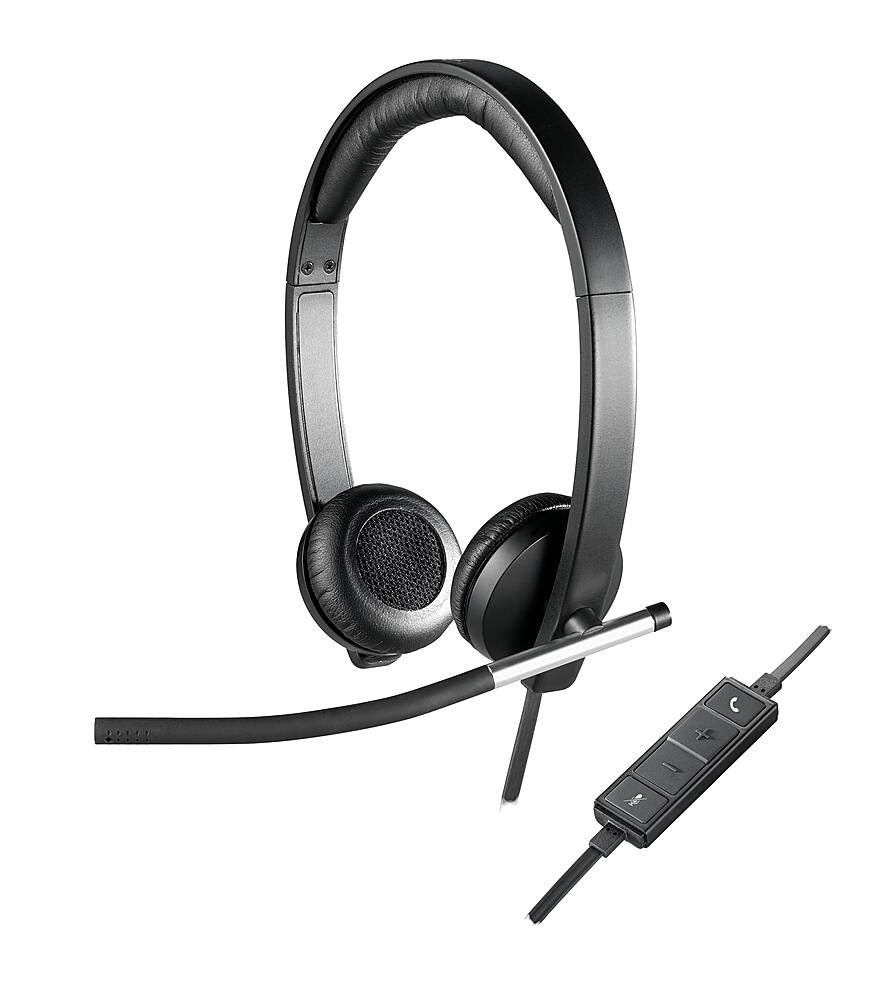 Alt View 13. Logitech - H650e Stereo Wired On-ear Headset - Black.