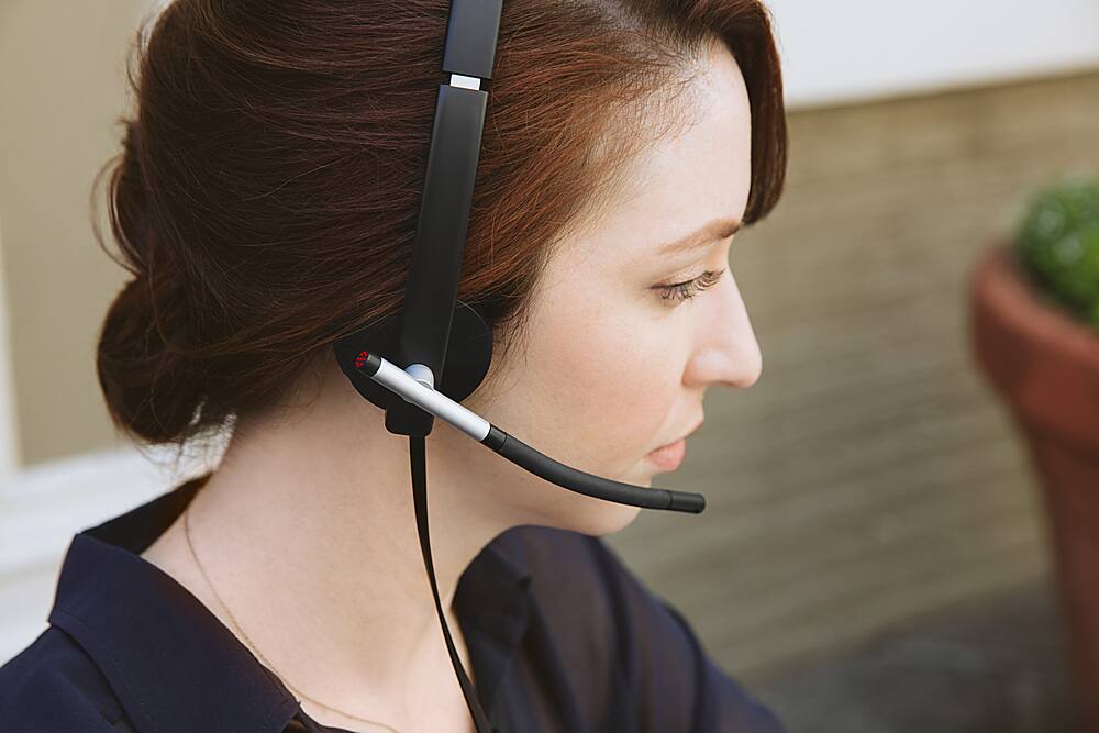 Alt View 17. Logitech - H650e Stereo Wired On-ear Headset - Black.