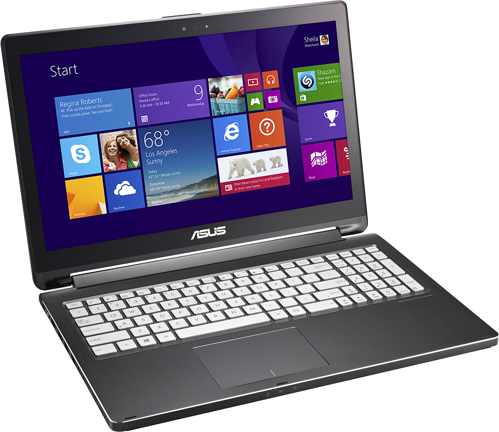 Angle View: ASUS - Geek Squad Certified Refurbished 2-in-1 15.6" Touch-Screen Laptop - Intel Core i7 - 8GB Memory - 1TB Hard Drive - Black