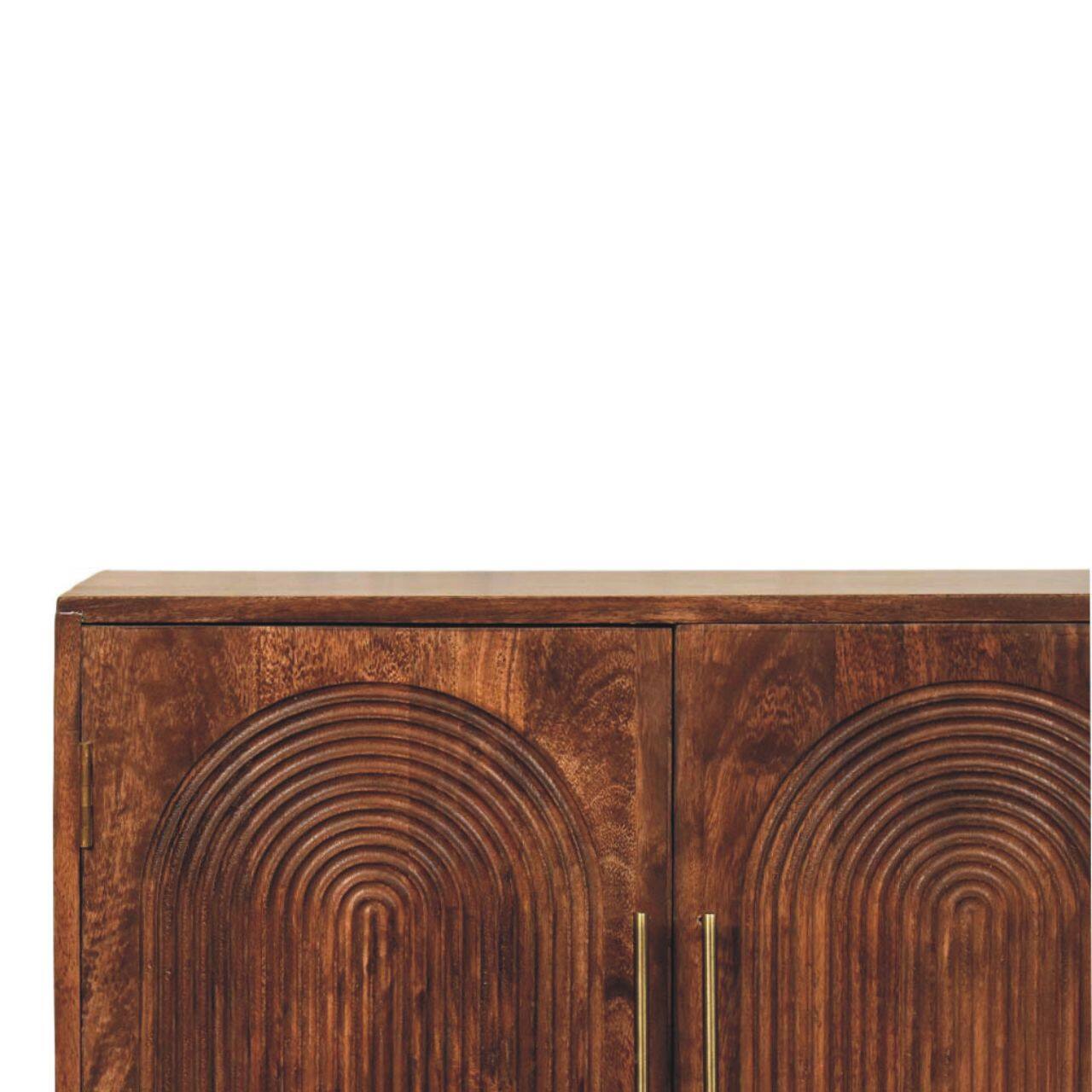 Alt View 5. Artisan Furniture - Artisan Furniture Solid Wood Arco Groove Sideboard - Brown.