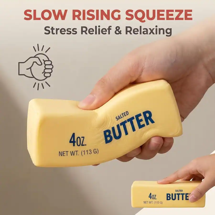 Yellow Packing Alert Link Butter Squishy Toy Stress & Anxiety Relief Sensory Fidget Slow ...