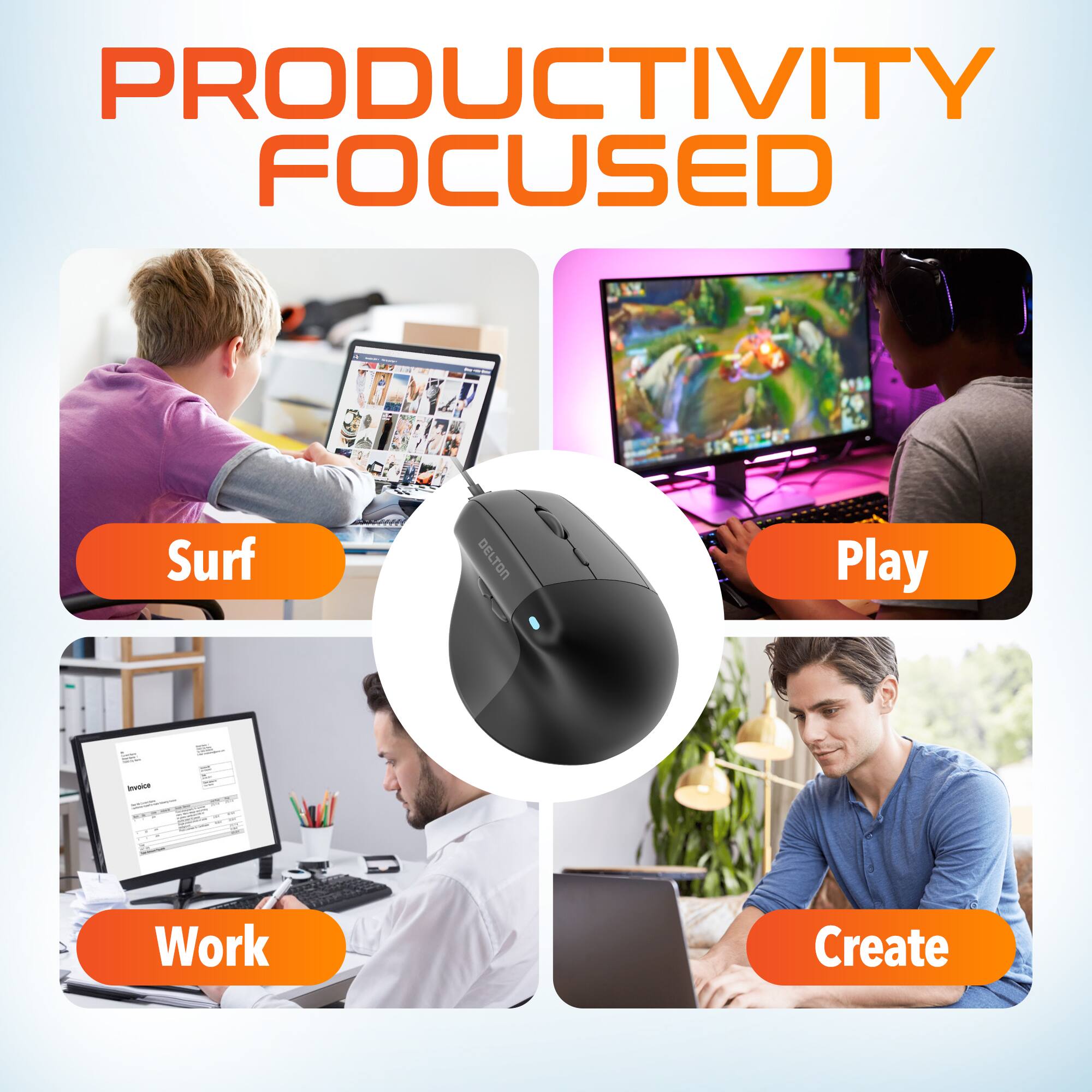 PRODUCTIVITY FOCUSED
Surf
Work
Play
Create
DELTON