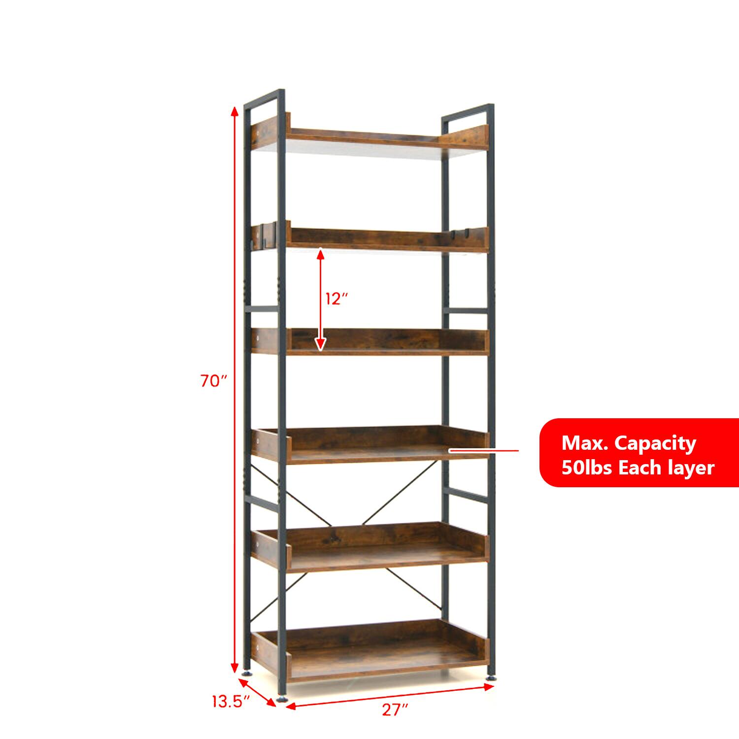 12"  
70"  
Max. Capacity 50lbs Each layer  
13.5"  
27"