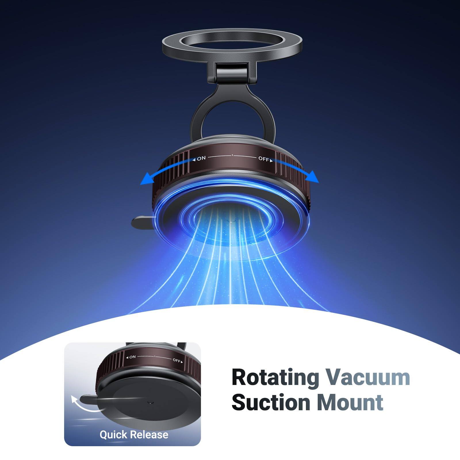ON OFF ON FN Rotating Vacuum Suction Mount Quick Release
