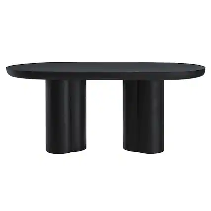 Front. Modway - Caspian 72" Oval Concrete Dining Table - Black.
