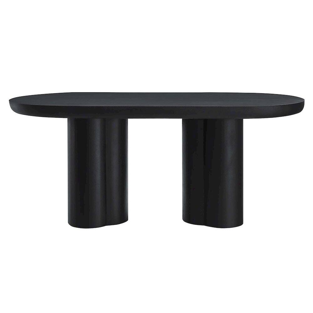 Front. Modway - Caspian 72" Oval Concrete Dining Table - Black.