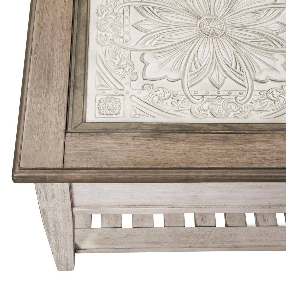 Alt View 1. Liberty Furniture Industries - Rectangular Ceiling Tile Cocktail Table - White.
