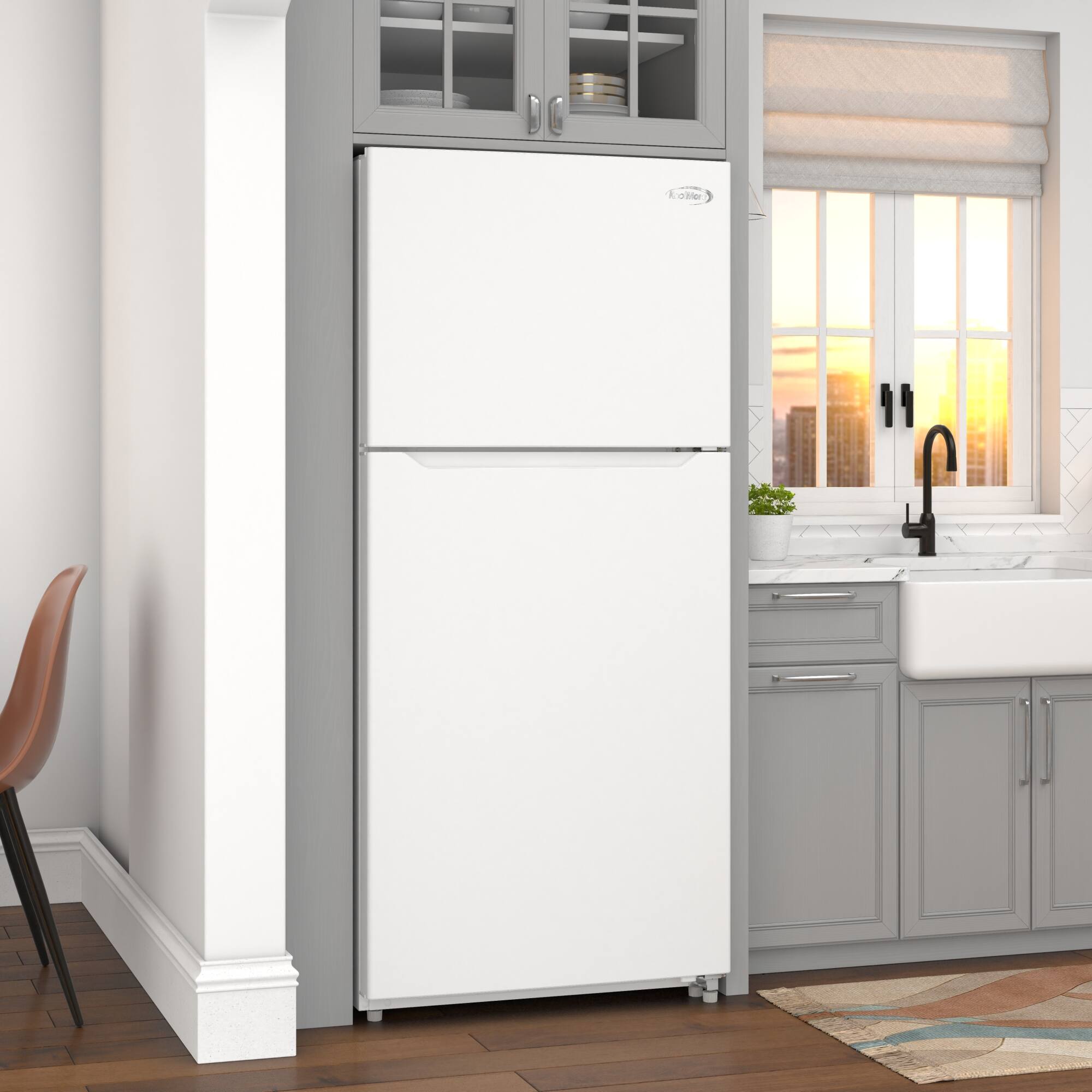 Back. Koolmore - 30 In. 20 Cu. Ft. Top-Freezer Household Refrigerator in White, Energy Star Certified - White.